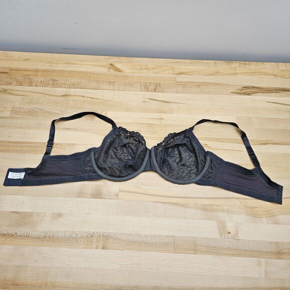 Cacique 38D Bra Lane Bryant Lace Unlined Semi Sheer Underwire Full Coverage - Picture 7 of 7